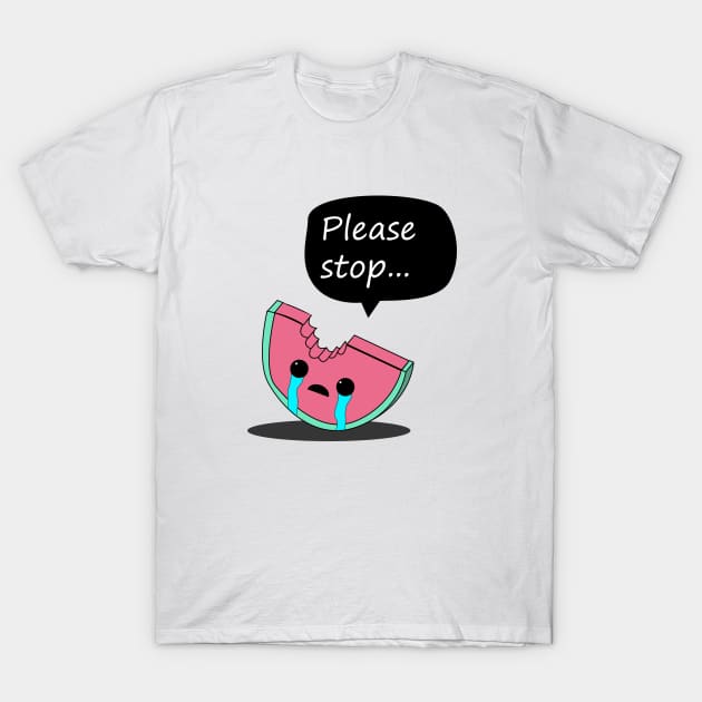 Crying Watermelon T-Shirt by Johnny_Sk3tch